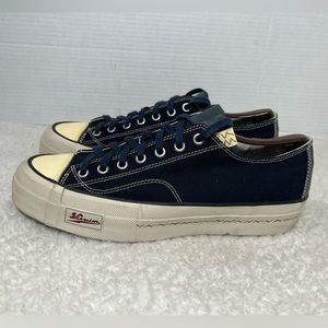 Visvim SKAGWAY LO PATTEN Men’s Size 10 Navy Blue Denim Platform Fashion Sneakers
